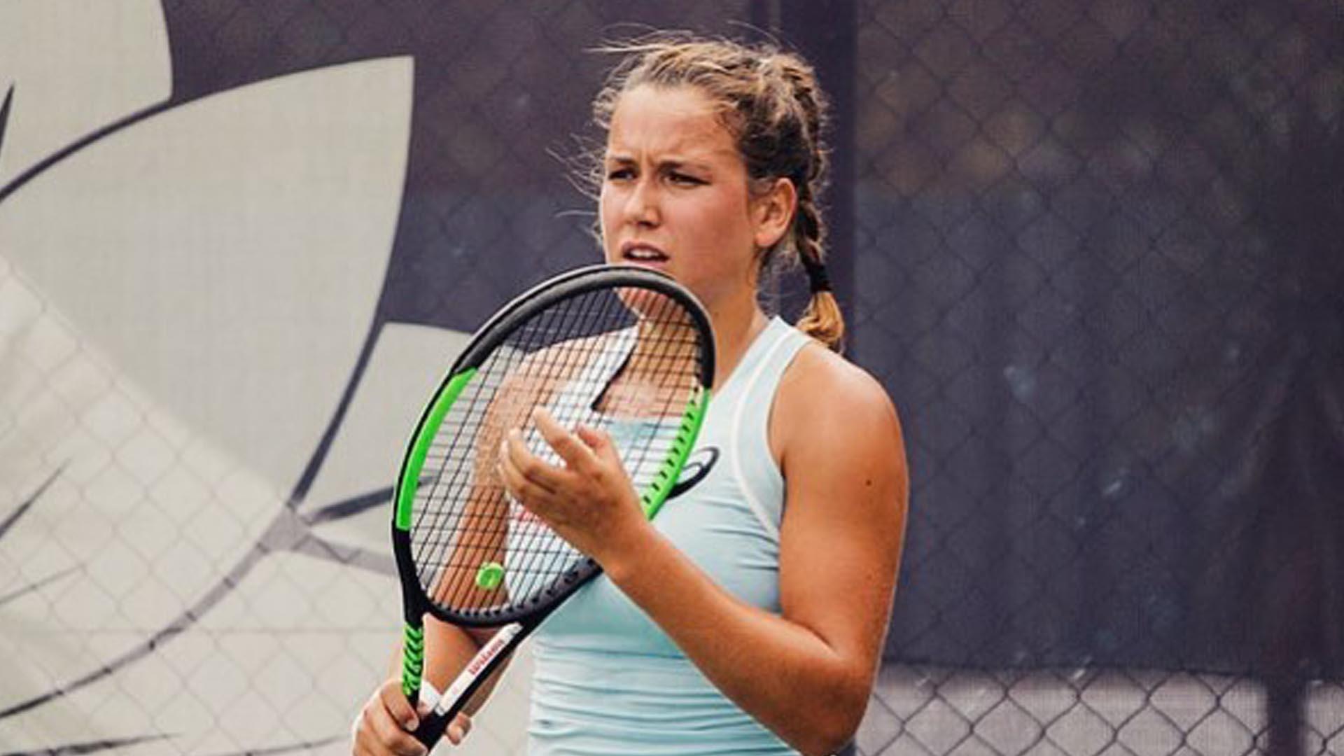 Die Oberwalliser Tennisspielerin Ylena InAlbon zeigt auch beim zweiten